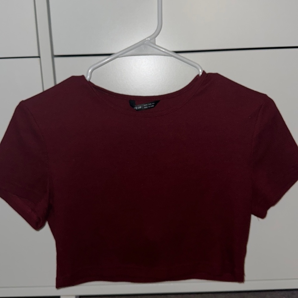 Maroon Shein Crop Top